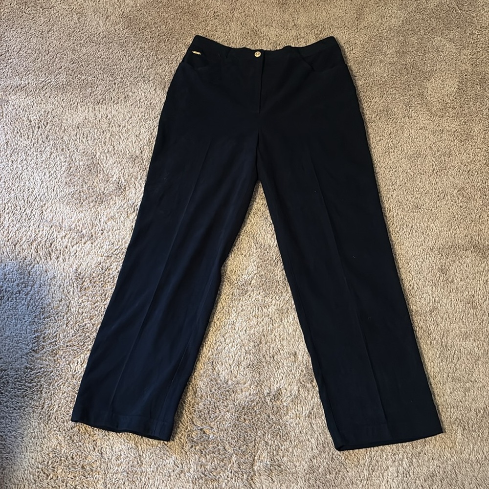 St. John Black Wide-Leg Trousers